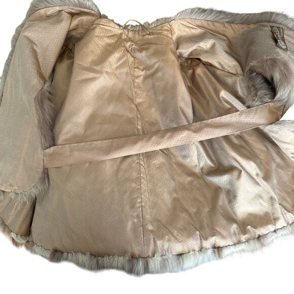 Jannson & Co Vintage Womens Tan Fur Cape Stole Wrap With Satin Lining & Hook Clo - Picture 6 of 8